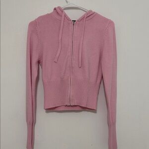 Charlotte Russe Light Pink Zip-Up Hoodie